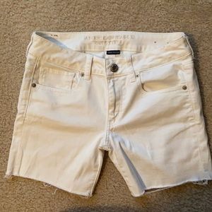 White midi shorts